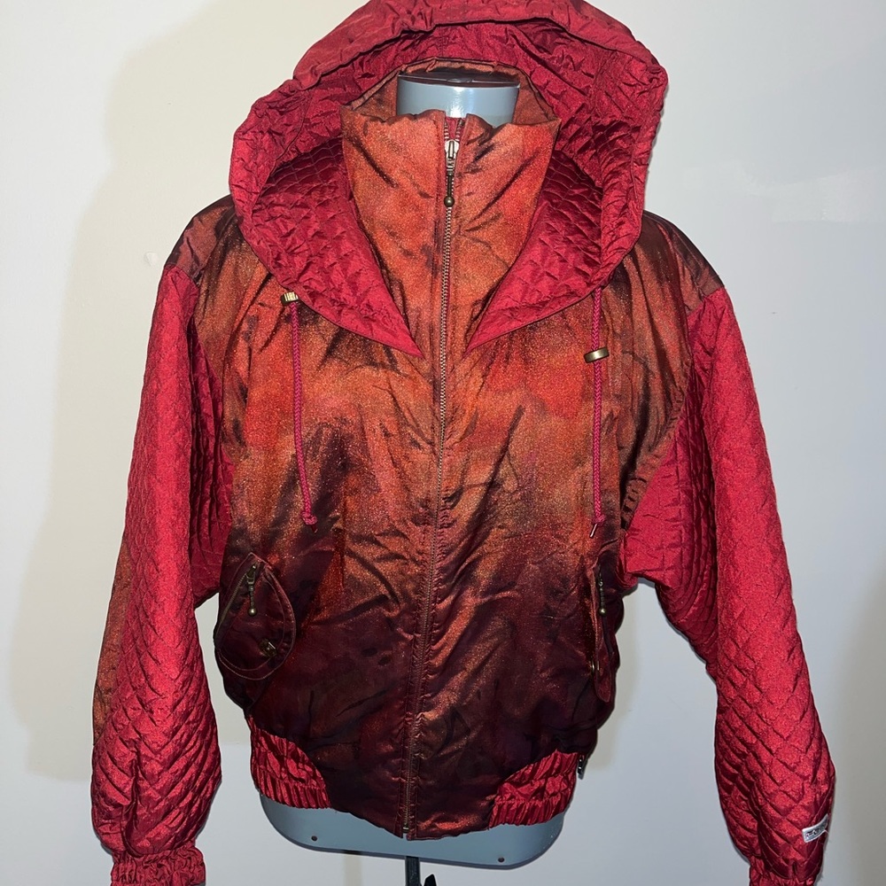 Fera Skiwear Vintage Y2K shimmer colorful 90’s ski coat Women’s L  Puffe…